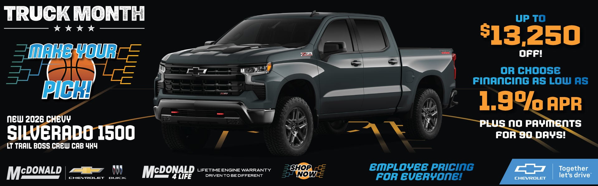 UP TO $13,250 OFF NEW SILVERADO 1500 TRUCKS!